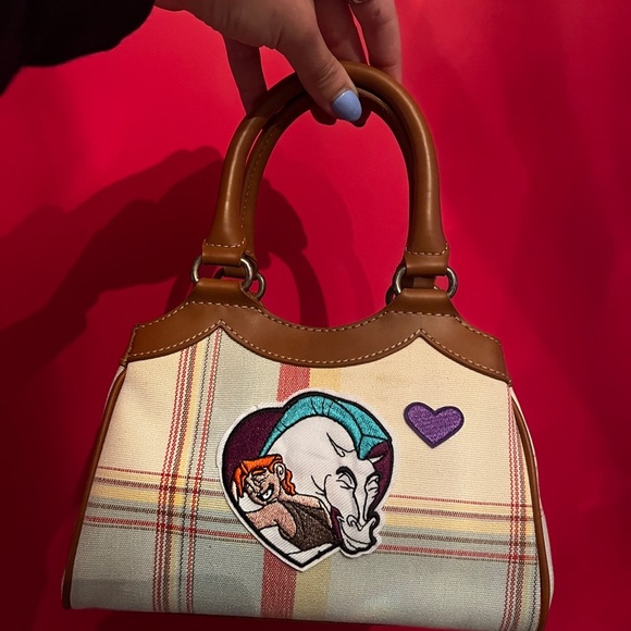 FOSSIL Mini Plaid Shoulder Bag with Customized Disney Hercules Patches - Picture 2 of 8